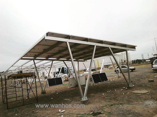 Aluminum Solar Photovoltaic Ground Mounted Carport Structure Stand Facility