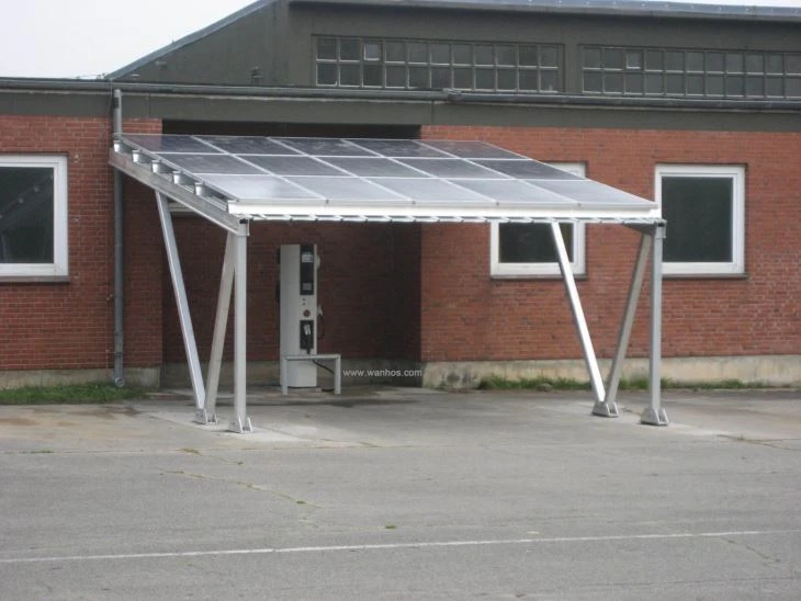 Aluminum Solar Photovoltaic Ground Mounted Carport Structure Stand Facility